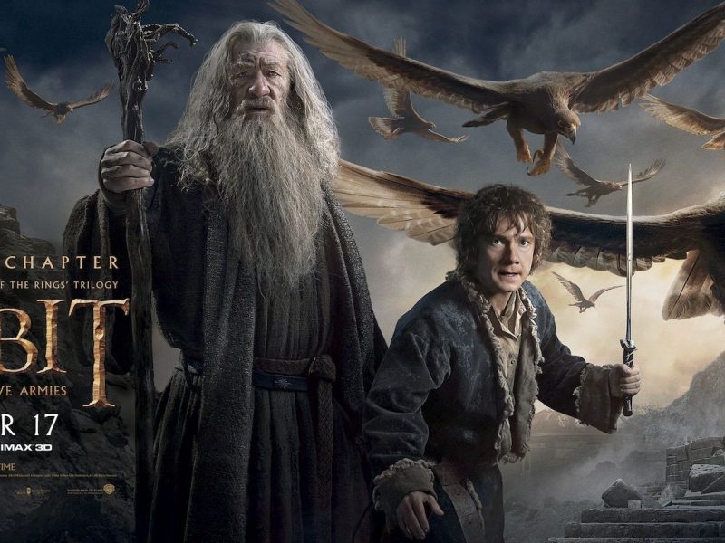 Gandalf and Bilbo Baggins in The Hobbit: The Battle of the Five Armies