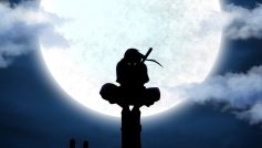 Naruto, Uchiha Itachi, Anime, Silhouette, Sky