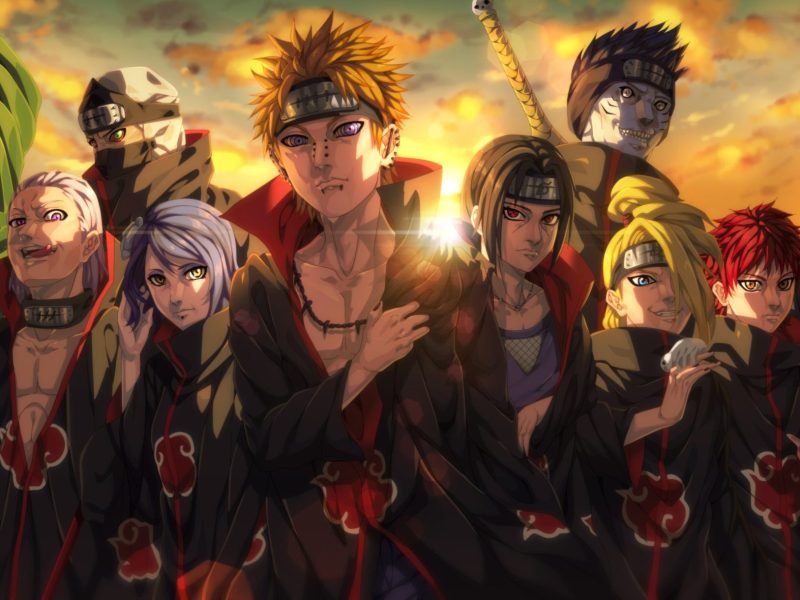 Naruto, Deidara (Naruto), Hidan (Naruto), Itachi Uchiha, Kakuzu (Naruto)