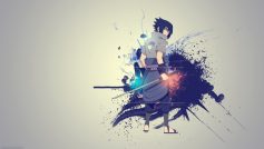 Uchiha Sasuke, Naruto Shippuuden, Paint Splatter, Anime Boys